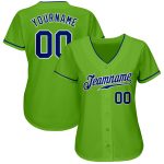 Neon Green Baseball Jersey - Custom Royal-White Authentic Design Custom Neon Green Royal-White Authentic Baseball Jersey - Image 2