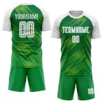Custom Neon Green Soccer Jersey with White & Kelly Green Details - Sublimation Uniform Custom Neon Green White-Kelly Green - Image 2