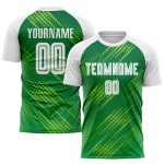 Custom Neon Green Soccer Jersey with White & Kelly Green Details - Sublimation Uniform Custom Neon Green White-Kelly Green
