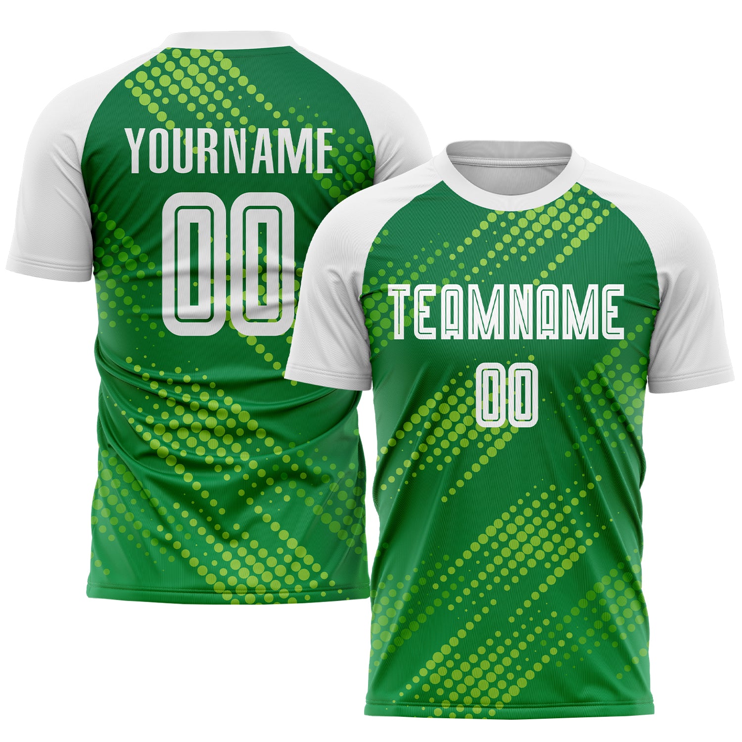 Custom Neon Green Soccer Jersey with White & Kelly Green Details - Sublimation Uniform Custom Neon Green White-Kelly Green