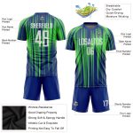 Neon Green White-Royal Custom Sublimation Soccer Jersey Uniform Style 8211 Custom Neon Green White-Royal Sublimation Soccer - Image 3