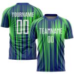 Neon Green White-Royal Custom Sublimation Soccer Jersey Uniform Style 8211 Custom Neon Green White-Royal Sublimation Soccer