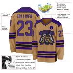 Custom Purple Black Old Gold Hockey Jersey for Men and Women, Personalized Team Apparel Custom Old Gold Purple-Black Hockey - Image 3