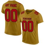 Old Gold Red-Black Custom Football Jersey - Authentic Mesh Sports Apparel Custom Old Gold Red-Black Mesh Authentic Football