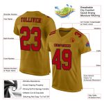 Old Gold Red-Black Custom Football Jersey - Authentic Mesh Sports Apparel Custom Old Gold Red-Black Mesh Authentic Football - Image 2