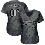 Custom Olive Black-White 3D Pattern Baseball Jersey - Authentic Salute To Service Design Custom Olive Black-White 3D Pattern - Image 2