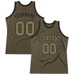 Olive Camo-Black Authentic Basketball Jersey Custom Salute To Service Design Custom Olive Camo-Black Authentic Throwback