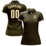 Custom Olive Cream Golf Polo Shirt for Performance and Salute to Service Custom Olive Cream Performance Salute To Service - Image 2