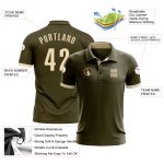 Custom Olive Cream Golf Polo Shirt for Performance and Salute to Service Custom Olive Cream Performance Salute To Service - Image 3
