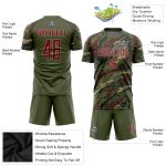 Olive Crimson Vegas Gold Sublimation Soccer Jersey - Custom Salute To Service Uniform Custom Olive Crimson-Vegas Gold Sublimation - Image 3