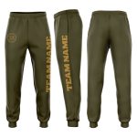 Custom Olive Old Gold Jogger Sweatpants - Salute to Service Fleece Activewear Custom Olive Old Gold Fleece Salute To Service