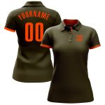 Custom Olive Orange Performance Golf Polo Shirt - Salute to Service Design Custom Olive Orange Performance Salute To Service - Image 2