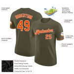 Custom Olive Orange White Performance T-Shirt for Salute to Service - Style 6711 Custom Olive Orange-White Performance Salute - Image 2