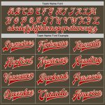 Custom Olive Red Cream Varsity Letterman Jacket Full Snap Salute to Service Custom Olive Red-Cream Bomber Full-Snap Varsity - Image 4