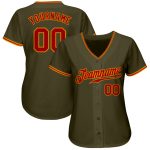 Olive Red-Gold Authentic Salute To Service Baseball Jersey - Custom Design for Fans Custom Olive Red-Gold Authentic Salute - Image 2