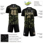 Custom Olive Gold and Black American Flag Soccer Jersey - Fashion Sublimation Salute to Service Uniform Custom Olive Vegas - Image 3