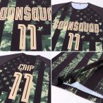 Custom Olive Gold and Black American Flag Soccer Jersey - Fashion Sublimation Salute to Service Uniform Custom Olive Vegas - Image 6