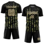 Custom Olive Gold and Black American Flag Soccer Jersey - Fashion Sublimation Salute to Service Uniform Custom Olive Vegas - Image 2