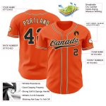Orange Black-City Cream Custom Authentic Baseball Jersey Style 3967 Custom Orange Black-City Cream Authentic Baseball Jersey - Image 3