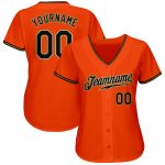 Custom Orange Black Old Gold Baseball Jersey - Authentic Sports Apparel Custom Orange Black-Old Gold Authentic Baseball Jersey - Image 2