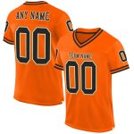Custom Orange Black Gold Mesh Throwback Football Jersey Authentic Custom Orange Black-Old Gold Mesh Authentic Throwback Football