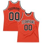 Custom Orange Black White Basketball Jersey - Authentic Throwback Design Custom Orange Black-White Authentic Throwback Basketball