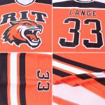 Custom Orange Black White Hockey Jersey for Men and Women - Personalized Sports Apparel Custom Orange Black-White Hockey - Image 5