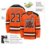 Custom Orange Black White Hockey Jersey for Men and Women - Personalized Sports Apparel Custom Orange Black-White Hockey - Image 3