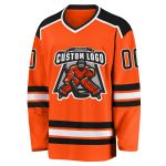 Custom Orange Black White Hockey Jersey for Men and Women - Personalized Sports Apparel Custom Orange Black-White Hockey - Image 2