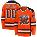 Custom Orange Black White Hockey Jersey for Men and Women - Personalized Sports Apparel Custom Orange Black-White Hockey