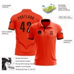 Custom Performance Golf Polo Shirt in Orange and Brown for Men Custom Orange Brown Performance Golf Polo Shirt - Image 3