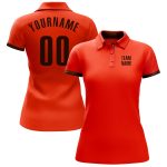Custom Performance Golf Polo Shirt in Orange and Brown for Men Custom Orange Brown Performance Golf Polo Shirt - Image 2