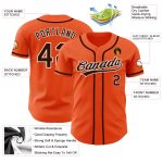 Custom Baseball Jersey - Orange and Brown-White Authentic Design Custom Orange Brown-White Authentic Baseball Jersey - Image 3