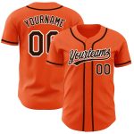 Custom Baseball Jersey - Orange and Brown-White Authentic Design Custom Orange Brown-White Authentic Baseball Jersey