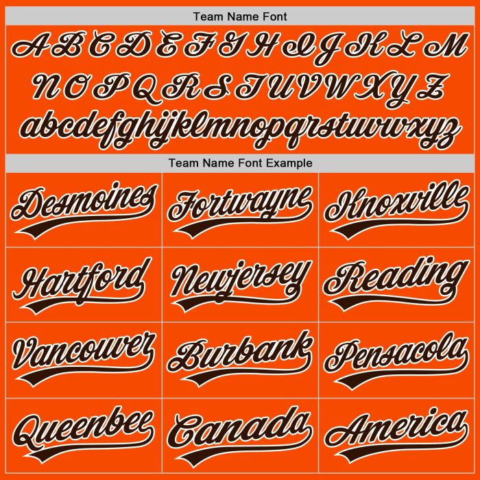 Custom Baseball Jersey - Orange and Brown-White Authentic Design Custom Orange Brown-White Authentic Baseball Jersey - Image 4