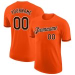 Custom Performance T-Shirt in Orange Brown and White for Active Wear Custom Orange Brown-White Performance T-Shirt