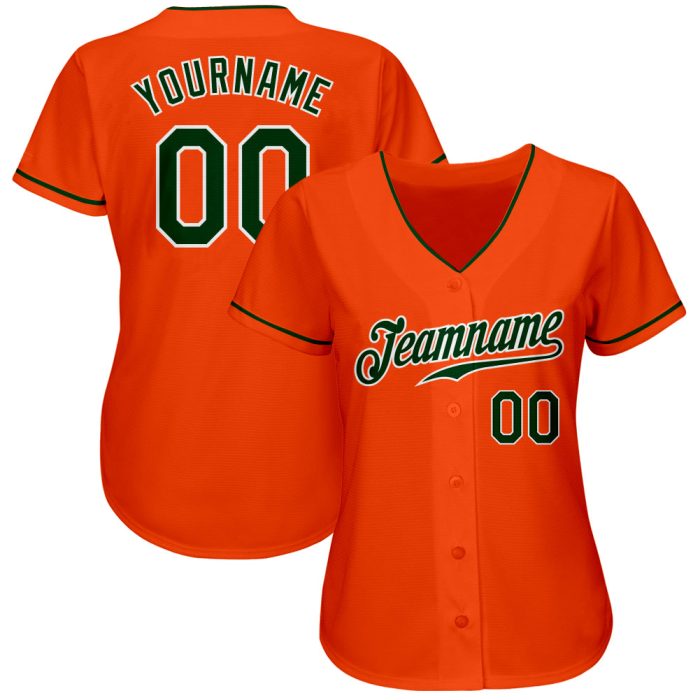 Custom Orange and Green White Authentic Baseball Jersey Style 3188 - Personalized Sports Apparel Custom Orange Green-White - Image 2