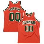 Custom Basketball Jersey Authentic Throwback Orange Green White Design Custom Orange Green-White Authentic Throwback Basketball