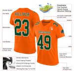 Custom Football Jersey - Authentic Orange Green White Mesh Design Custom Orange Green-White Mesh Authentic Football Jersey - Image 2