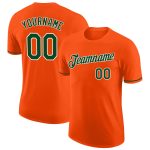 Custom Performance T-Shirt in Orange Green-White - Style 5582 for Active Wear and Sports Custom Orange Green-White Performance
