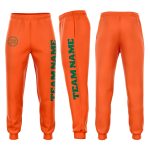 Custom Fleece Joggers in Orange and Kelly Green for Men and Women Custom Orange Kelly Green Fleece Jogger Sweatpants