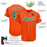 Custom Orange Kelly Green White Authentic Baseball Jersey 8335 - High Quality Sports Apparel Custom Orange Kelly Green-White - Image 3