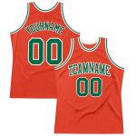 Custom Orange Kelly Green White Throwback Basketball Jersey Authentic Custom Orange Kelly Green-White Authentic Throwback