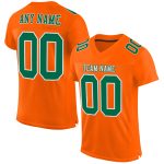Custom Orange Kelly Green White Authentic Football Jersey - Mesh Design Custom Orange Kelly Green-White Mesh Authentic Football