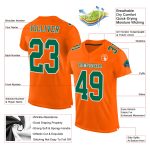 Custom Orange Kelly Green White Authentic Football Jersey - Mesh Design Custom Orange Kelly Green-White Mesh Authentic Football - Image 2