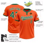 Custom Orange Kelly Green-White Unisex Softball Jersey - Two-Button Design Custom Orange Kelly Green-White Two-Button Unisex - Image 3