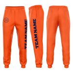 Custom Orange Navy Fleece Joggers for Men and Women - Comfortable Sweatpants Custom Orange Navy Fleece Jogger Sweatpants
