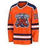 Custom Orange Navy White Hockey Jersey Personalized Team Apparel Custom Orange Navy-White Hockey Jersey - Image 2