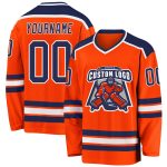 Custom Orange Navy White Hockey Jersey Personalized Team Apparel Custom Orange Navy-White Hockey Jersey