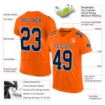 Orange Navy White Mesh Authentic Football Jersey - Customizable Team Apparel Custom Orange Navy-White Mesh Authentic Football - Image 2